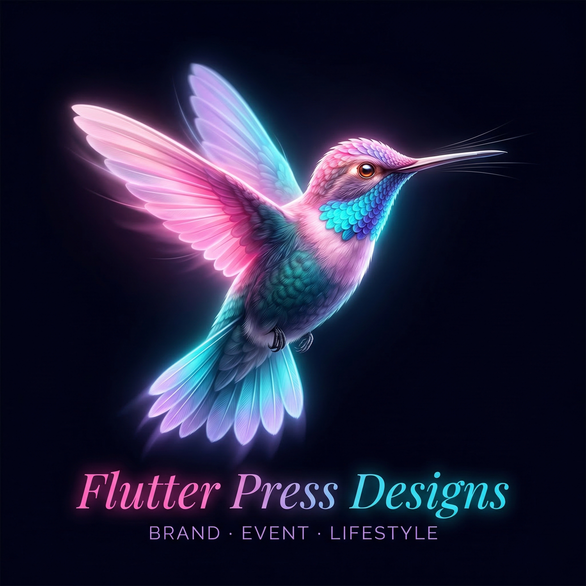 Flutter Press Designs hummingbird logo
