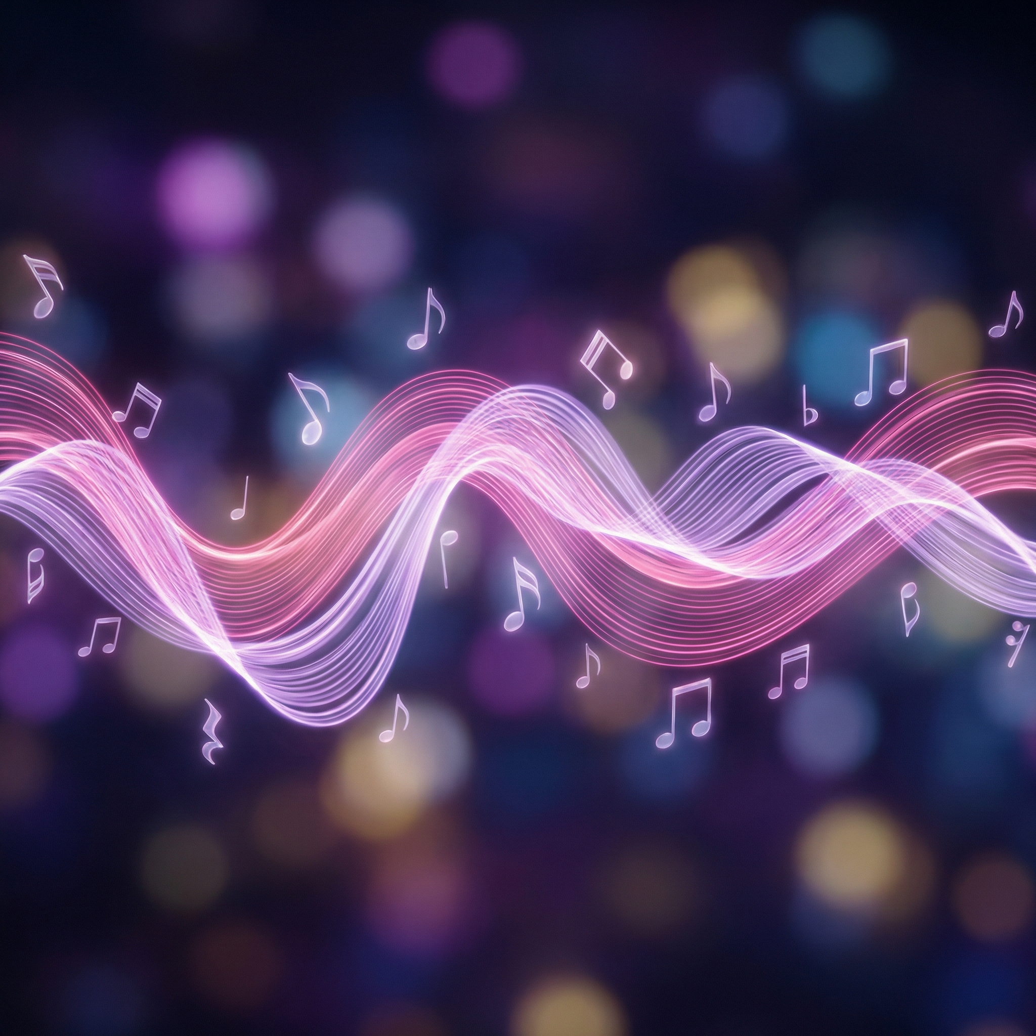 Colorful music waves illustration